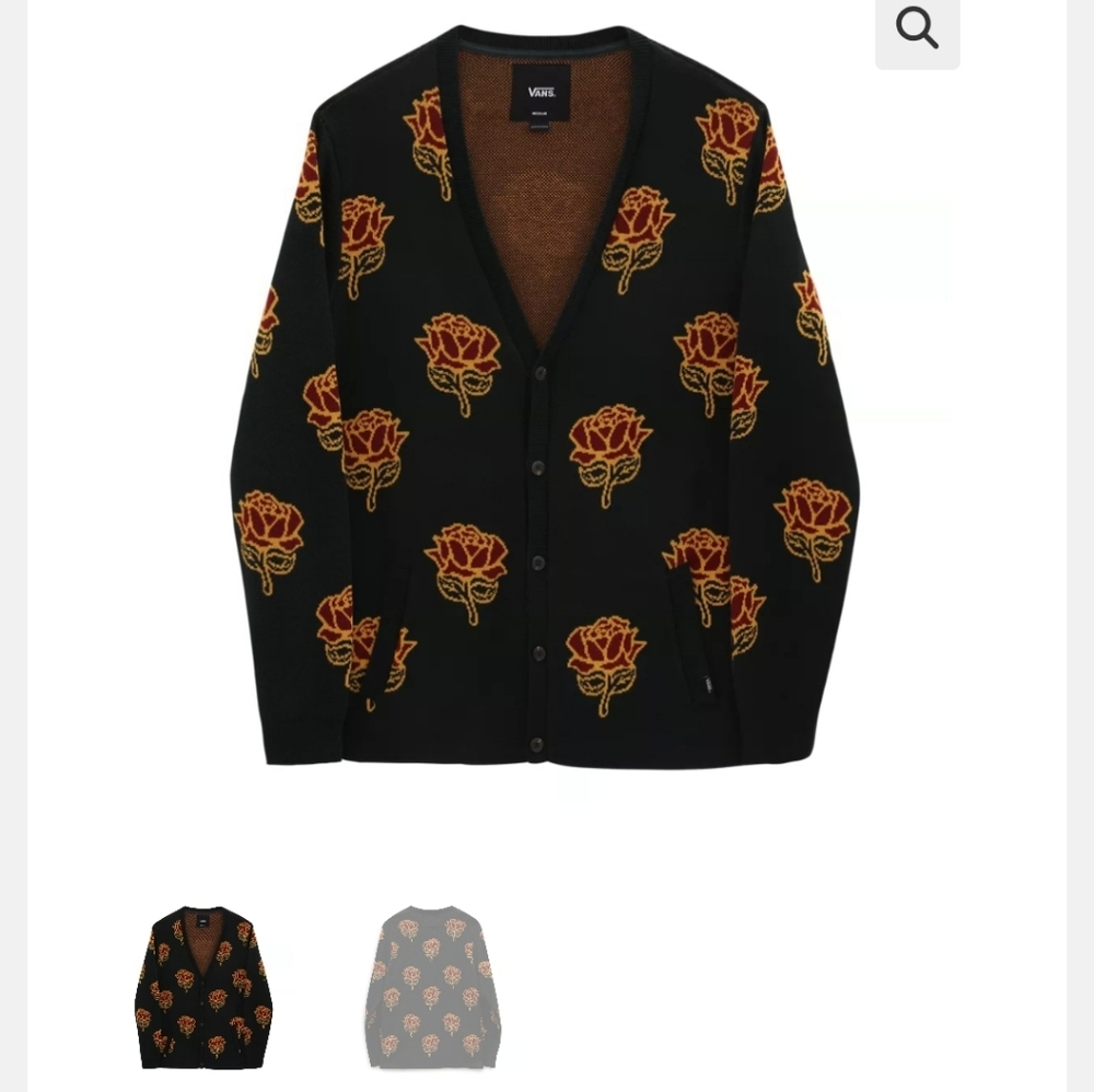 Vans Black Sweater with Orange Floral Design - Picture 10 of 10